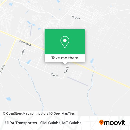 Mapa MIRA Transportes - filial Cuiabá, MT