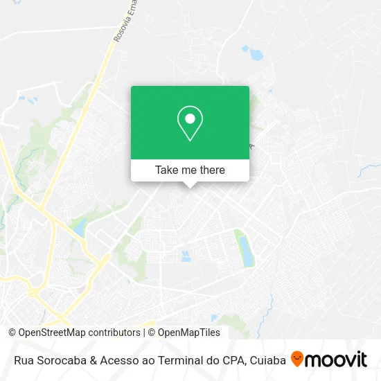Rua Sorocaba & Acesso ao Terminal do CPA map
