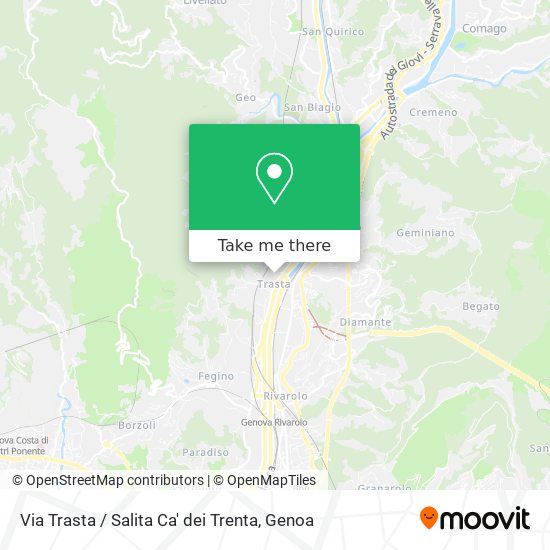 Via Trasta / Salita Ca' dei Trenta map
