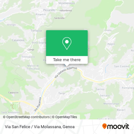 Via San Felice / Via Molassana map