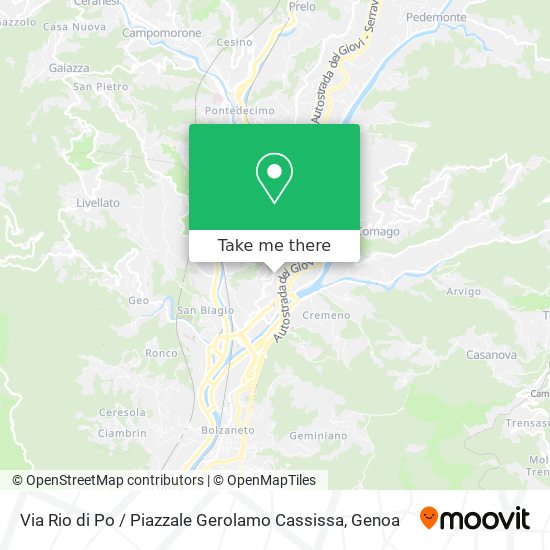Via Rio di Po / Piazzale Gerolamo Cassissa map