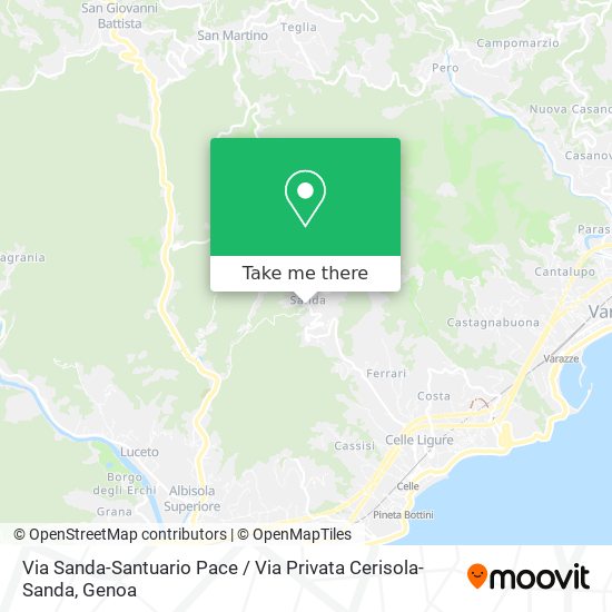 Via Sanda-Santuario Pace / Via Privata Cerisola-Sanda map