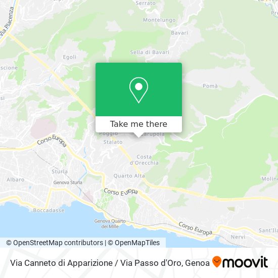 Via Canneto di Apparizione / Via Passo d'Oro map