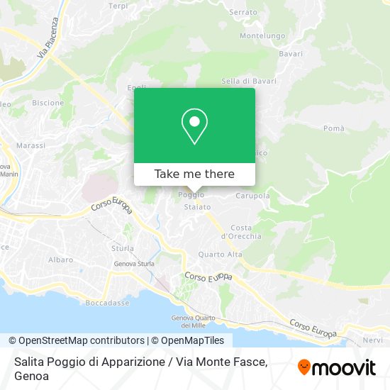 Salita Poggio di Apparizione / Via Monte Fasce map