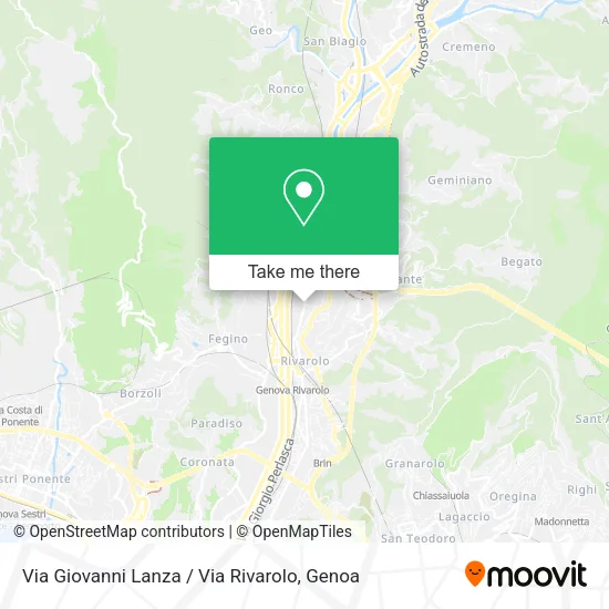 Via Giovanni Lanza / Via Rivarolo map