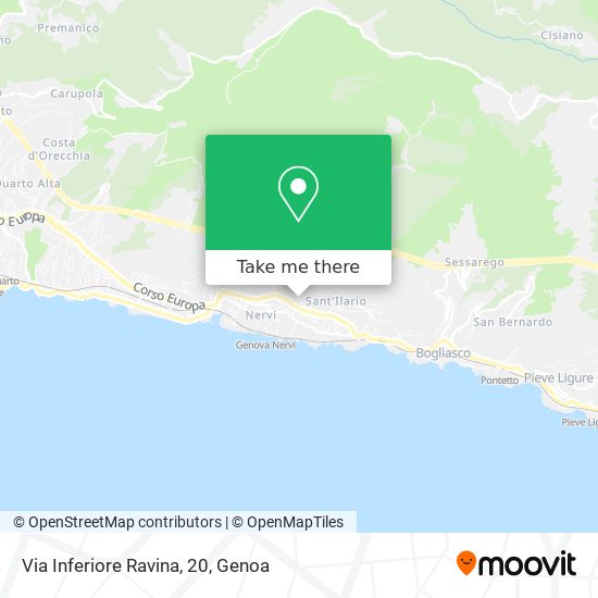 Via Inferiore Ravina, 20 map