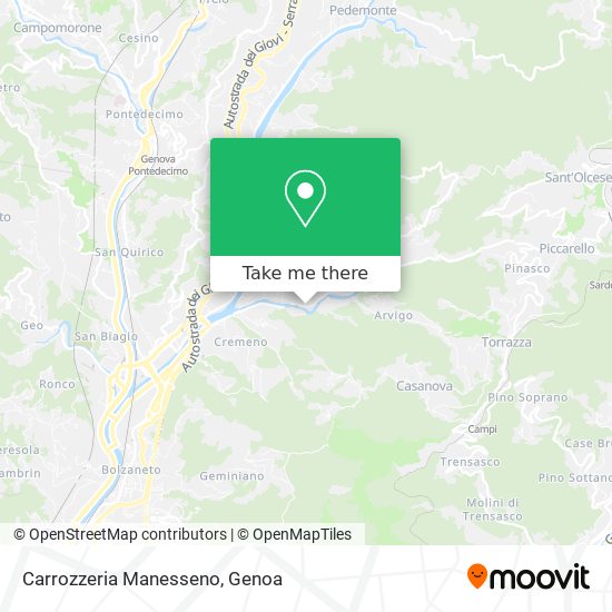 Carrozzeria Manesseno map
