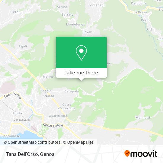 Tana Dell'Orso map