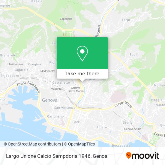 Largo Unione Calcio Sampdoria 1946 map