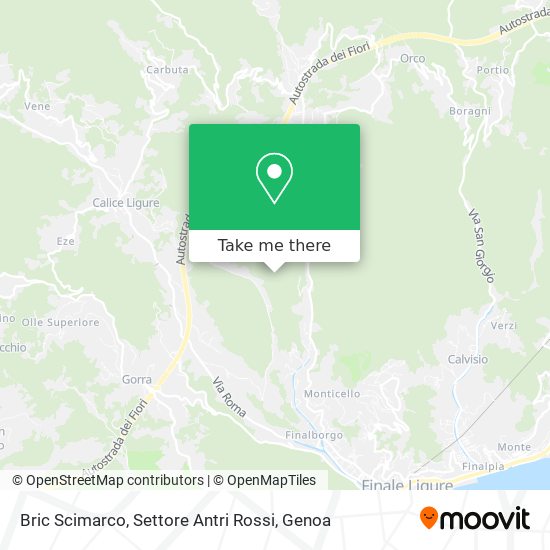 Bric Scimarco, Settore Antri Rossi map