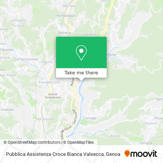 Pubblica Assistenza Croce Bianca Valsecca map