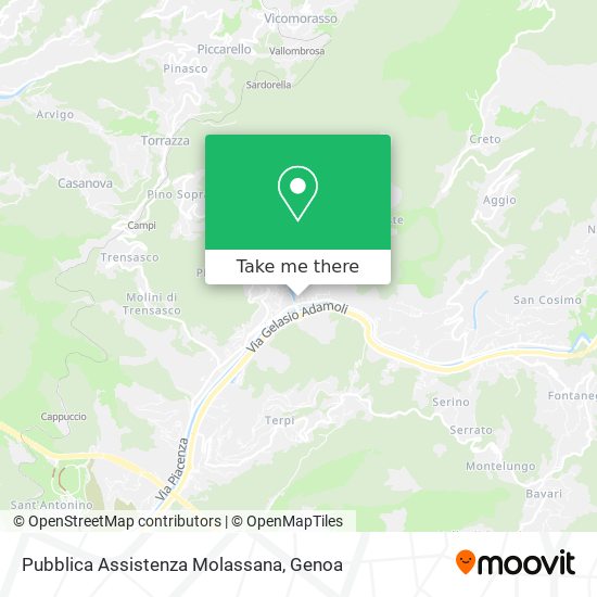 Pubblica Assistenza Molassana map