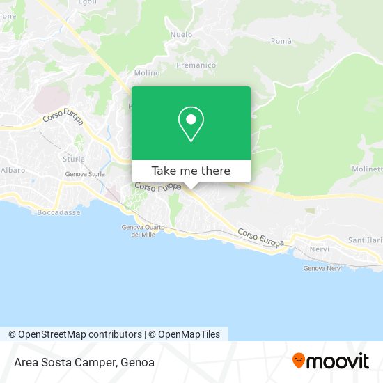 Area Sosta Camper map