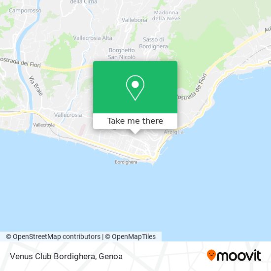 Venus Club Bordighera map