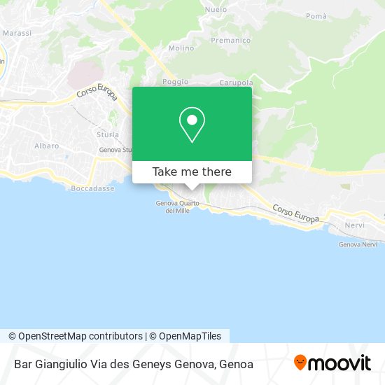 Bar Giangiulio Via des Geneys Genova map