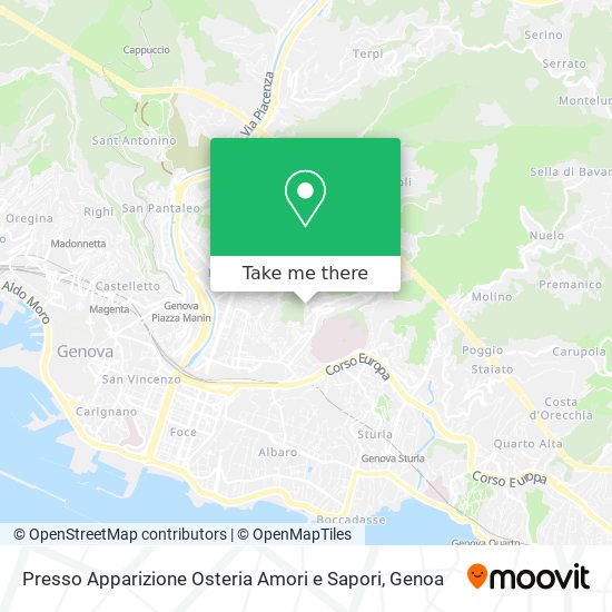 Presso Apparizione Osteria Amori e Sapori map