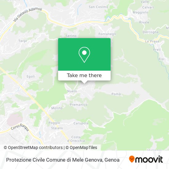 Protezione Civile Comune di Mele Genova map