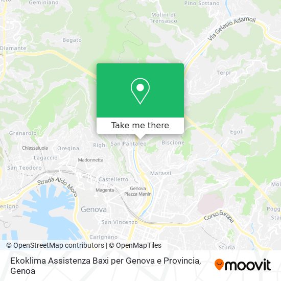 Ekoklima Assistenza Baxi per Genova e Provincia map