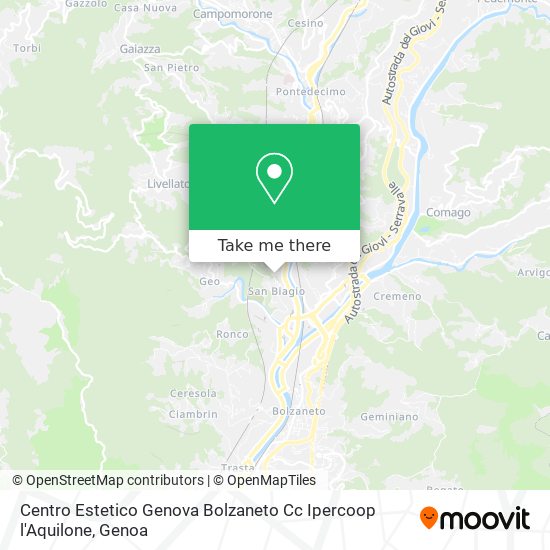 Centro Estetico Genova Bolzaneto Cc Ipercoop l'Aquilone map
