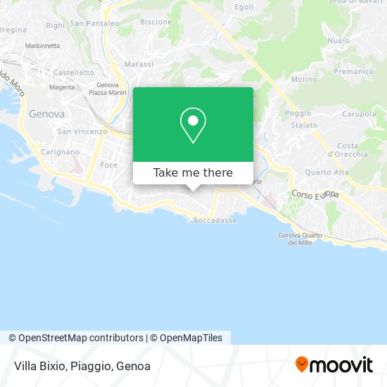 Villa Bixio, Piaggio map