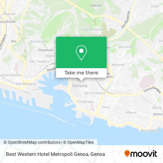 Best Western Hotel Metropoli Genoa map