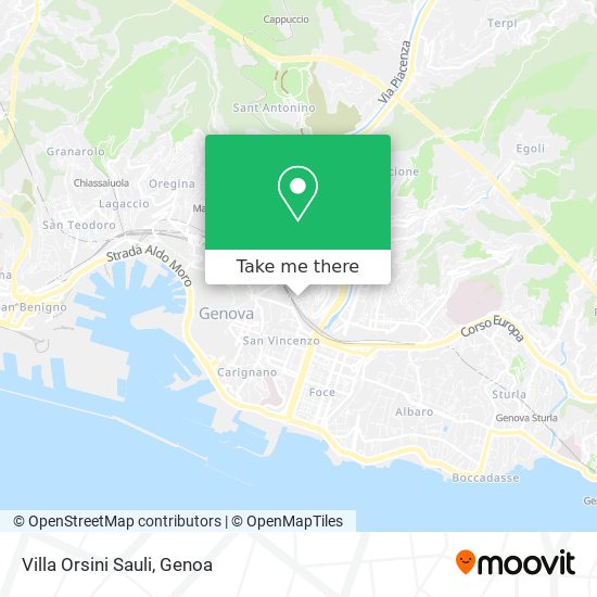 Villa Orsini Sauli map