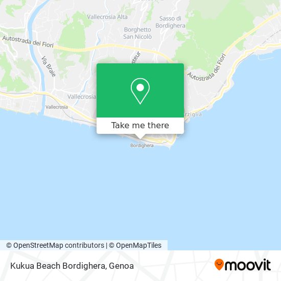 Kukua Beach Bordighera map