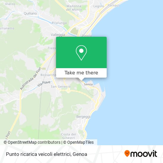 Punto ricarica veicoli elettrici map