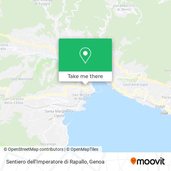 Sentiero dell'Imperatore di Rapallo map