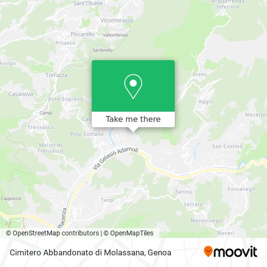 Cimitero Abbandonato di Molassana map