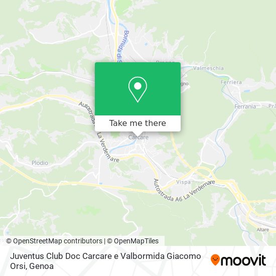 Juventus Club Doc Carcare e Valbormida Giacomo Orsi map
