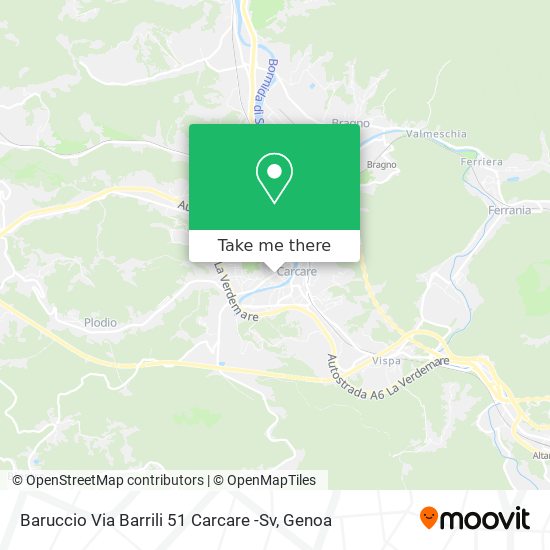 Baruccio Via Barrili 51 Carcare -Sv map