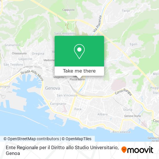 Ente Regionale per il Diritto allo Studio Universitario map