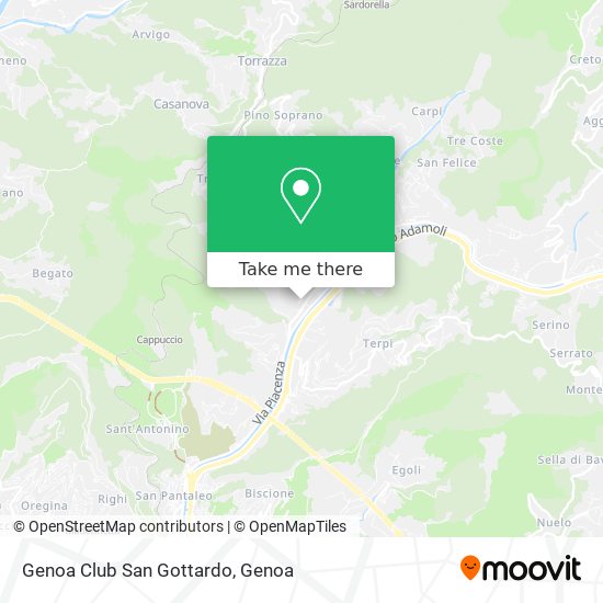 Genoa Club San Gottardo map