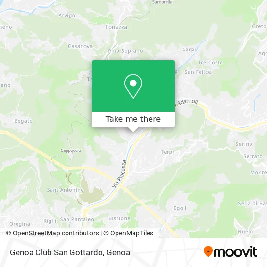 Genoa Club San Gottardo map
