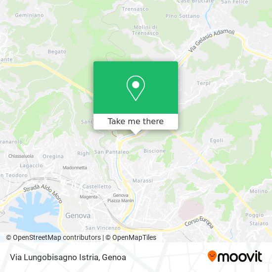 Via Lungobisagno Istria map