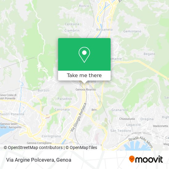 Via Argine Polcevera map