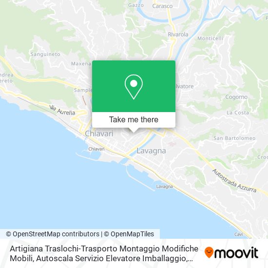 Artigiana Traslochi-Trasporto Montaggio Modifiche Mobili, Autoscala Servizio Elevatore Imballaggio map