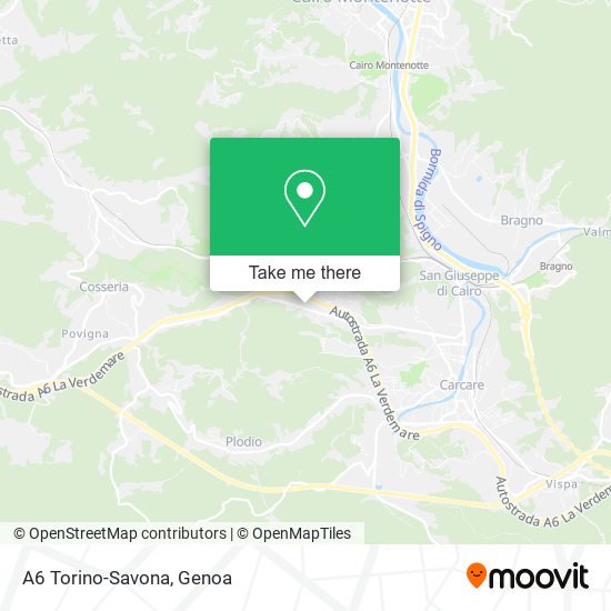 A6 Torino-Savona map