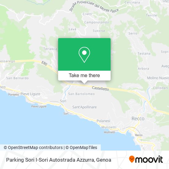Parking Sori I-Sori Autostrada Azzurra map