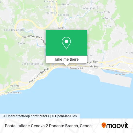 Poste Italiane-Genova 2 Ponente Branch map