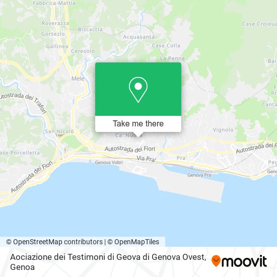 Aociazione dei Testimoni di Geova di Genova Ovest map