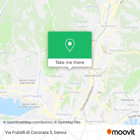 Via Fratelli di Coronata 5 map