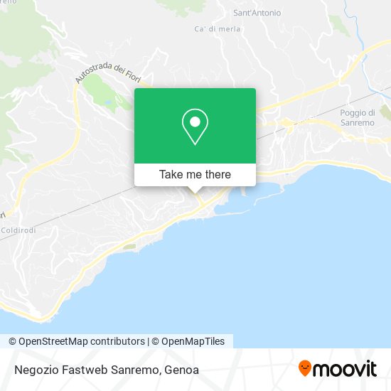 Negozio Fastweb Sanremo map