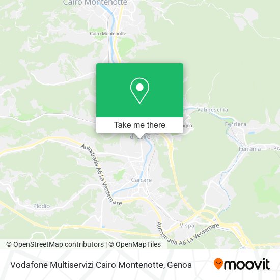 Vodafone Multiservizi Cairo Montenotte map