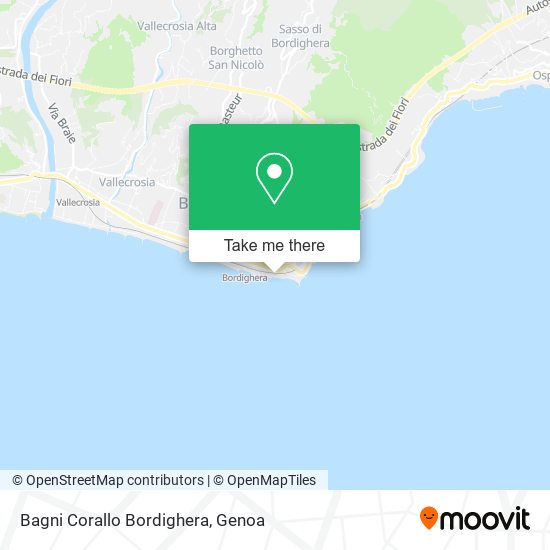 Bagni Corallo Bordighera map