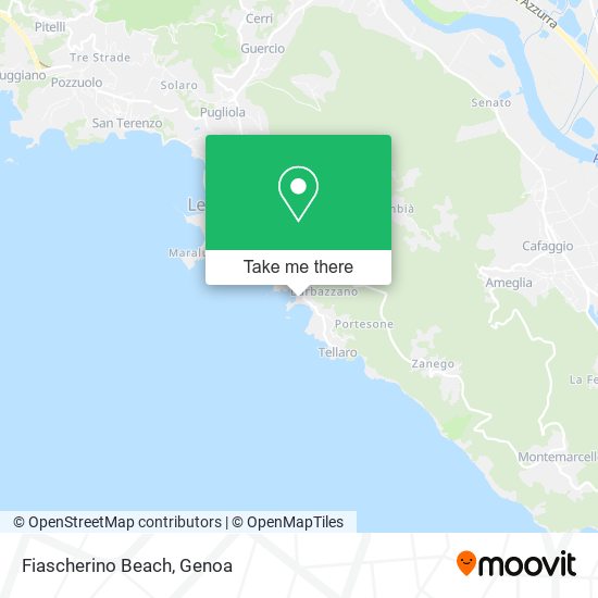 Fiascherino Beach map