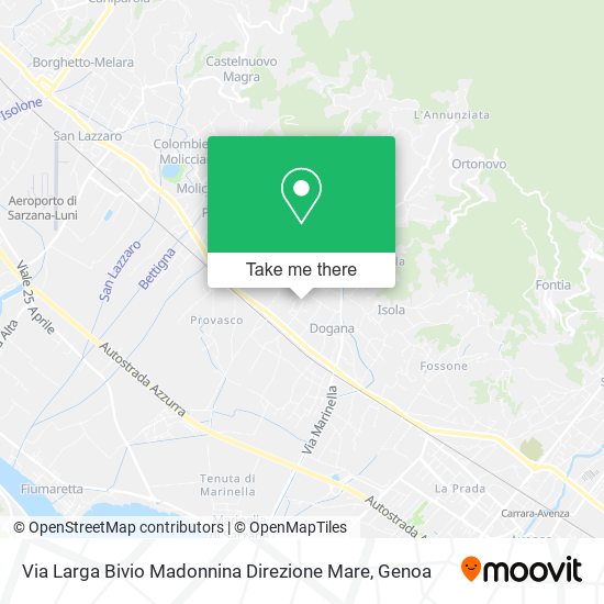 Via Larga Bivio Madonnina Direzione Mare map
