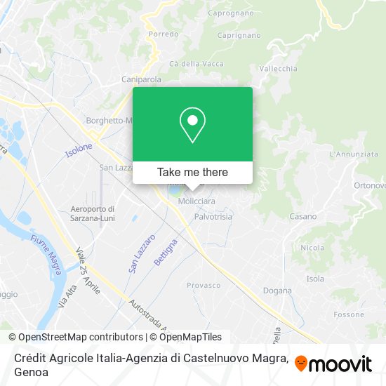 Crédit Agricole Italia-Agenzia di Castelnuovo Magra map