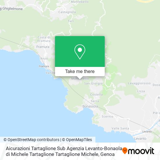 Aicurazioni Tartaglione Sub Agenzia Levanto-Bonaola di Michele Tartaglione Tartaglione Michele map